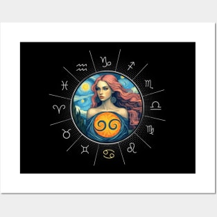 ZODIAC Cancer - Astrological CANCER - CANCER - ZODIAC sign - Van Gogh style - 2 Posters and Art